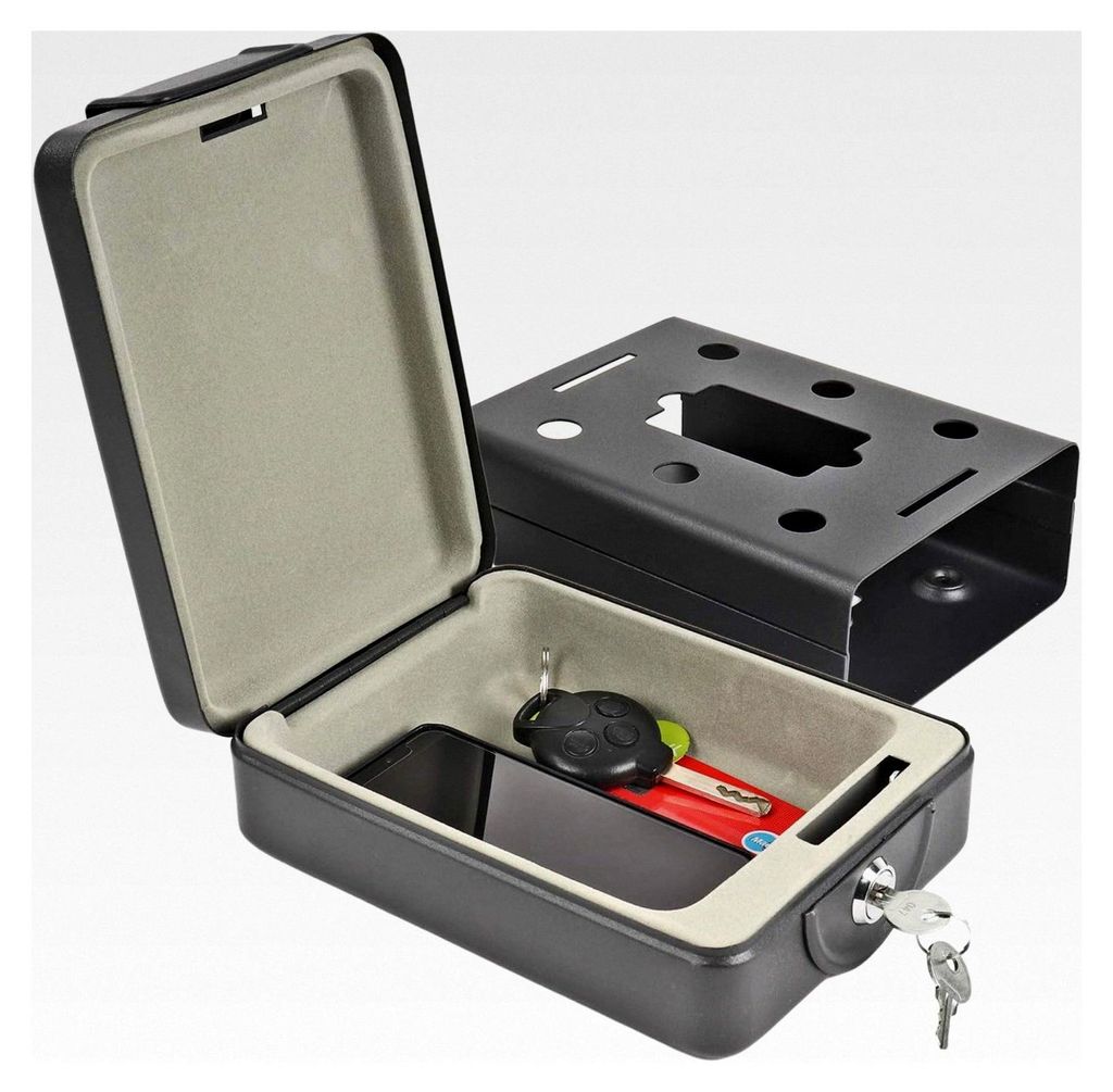 Mobilsafe Stahlsafe | 1,7 kg | inklusive Halterung | 2 Schlüssel | Safe
