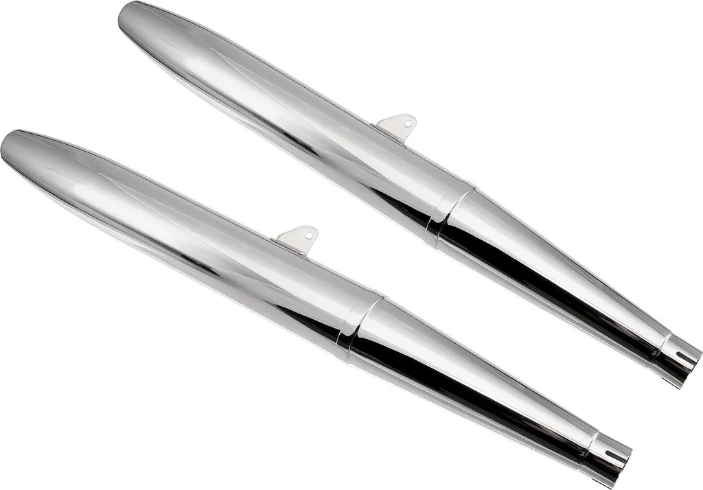 Set de 2 Échappements Chromés en Deux Pièces Forme Cigare pour BK350