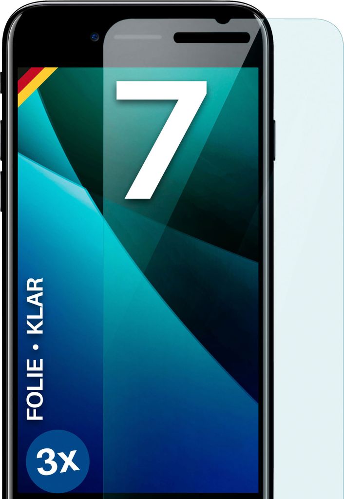 moex 3x Schutzfolie kompatibel mit Apple iPhone 7 - Displayschutzfolie dünn Folie, Klar