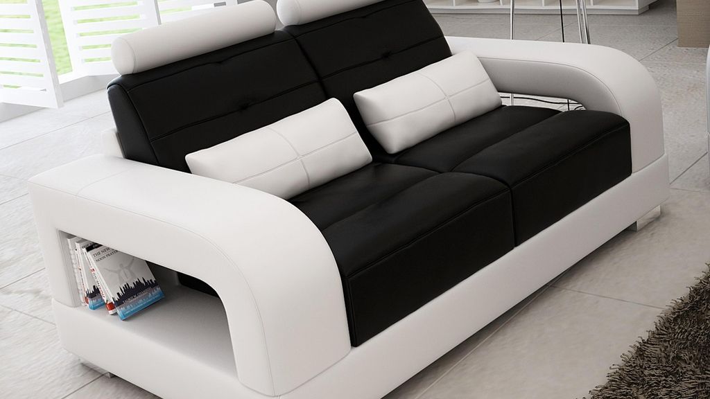 Ledersofa Couch Sofagarnitur 3+1+1 Sitzer Garnituren Design Wohnzimmer Set Sofa