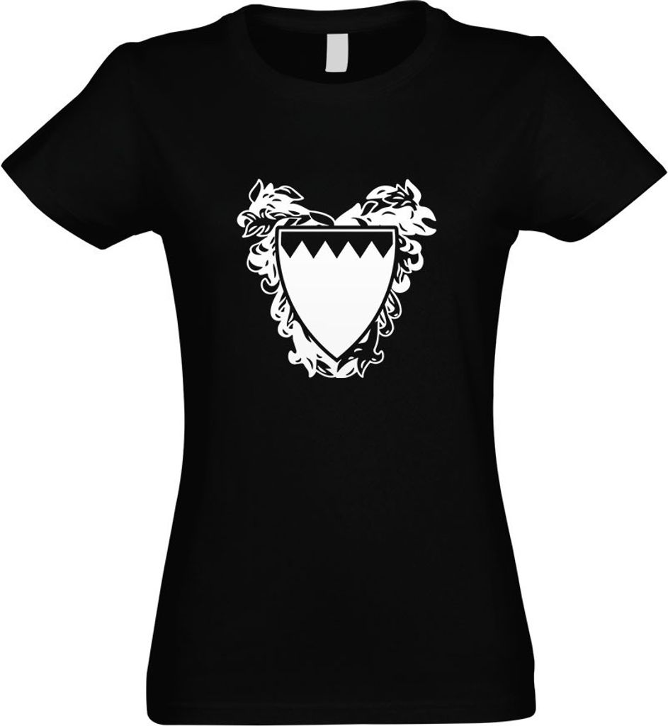 Kiwistar - T-Shirt tailliert - Damen - schwarz - Bahrain Wappen - mit Motiv Bedruckt - Funshirt Design - Sport - Freizeit - Damen - M
