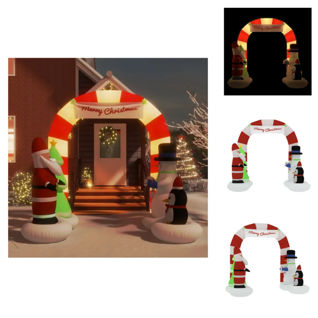 Arche de Noël Gonflable LED 260 cm Résistante au Vent et Intempéries