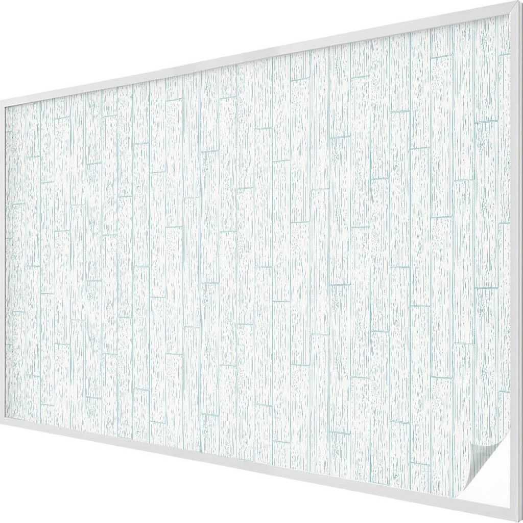 Buntglas Fensterfolie – 146x200 cm – Stained-Glass Design – blickdichte dekorative Sichtschutzfolie – selbstklebend, UV-Schutz – Holzmuster
