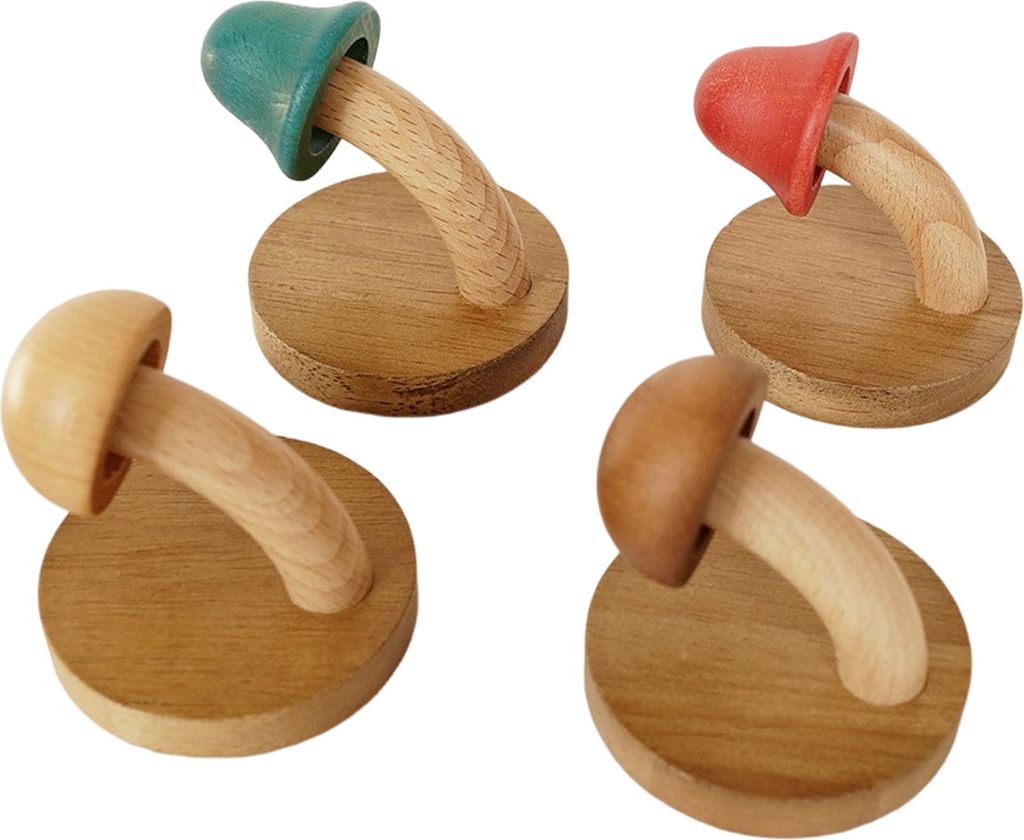 Kleiderhaken aus Holz in Pilzform, glatte Kante, 3 kg Tragkraft, einfach zu installieren, an der Wand montierter Handtuchhalter, Kleiderhaken mit S...