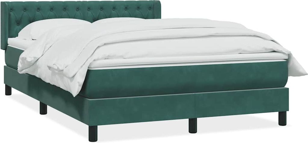 Boxspringbett mit Matratze Dunkelgrün 160x220 cm Samt
