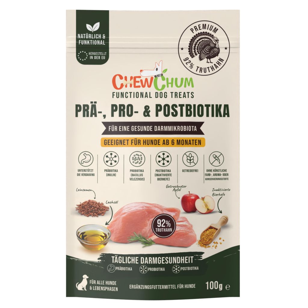 CHEWCHUM Hundesnack Truthahnwürfel 100g – getreidefrei, 92% Produktbild 