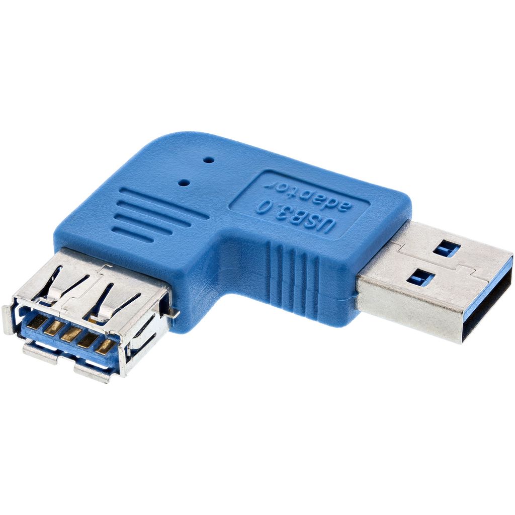 InLine USB 3.2 Gen.1 Adapter, Stecker A auf Buchse A, links gewinkelt 90°