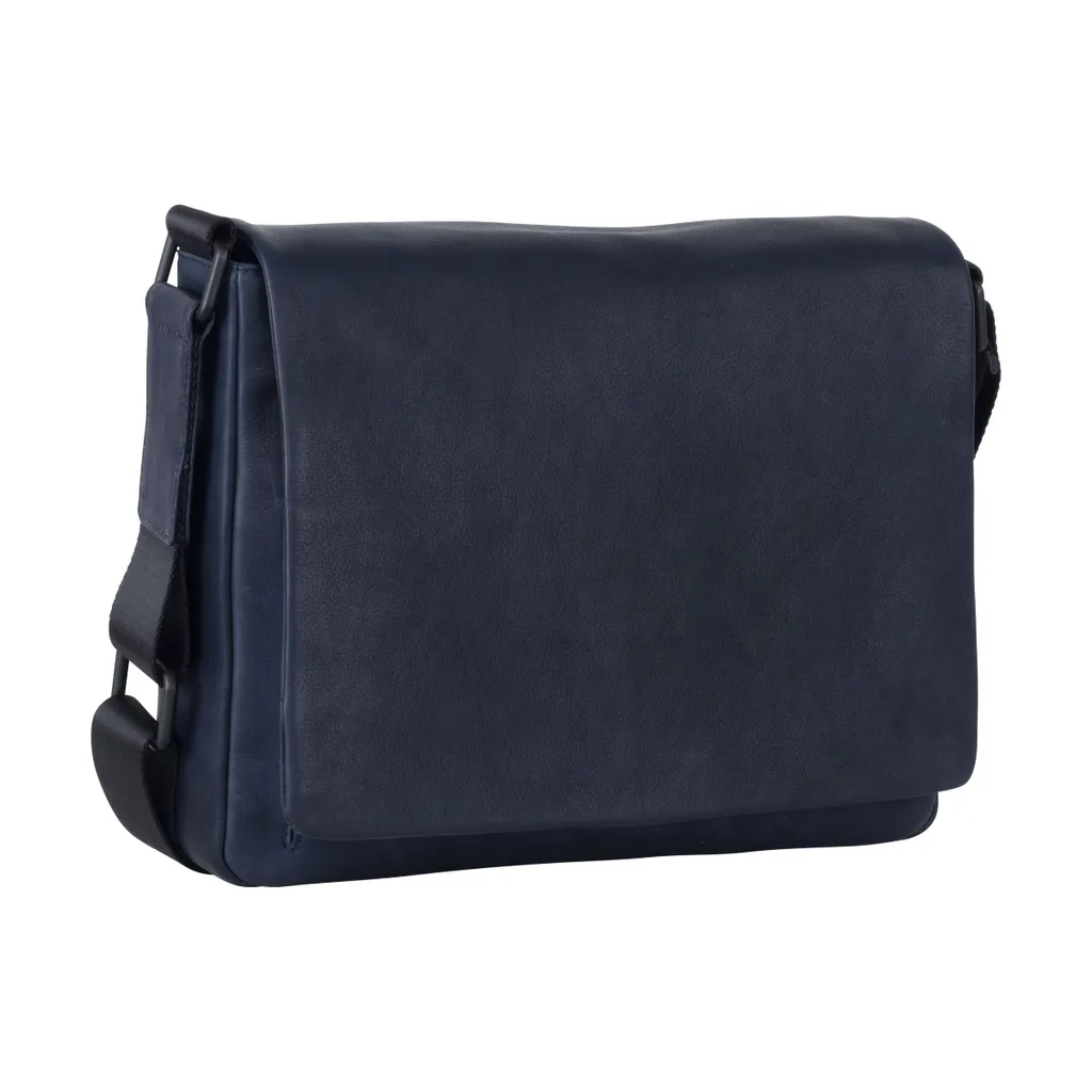 Sac Besace Homme Den Haag Messenger Blue - Sacoche Bandoulière Bleue