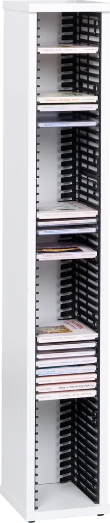 Range-CD mural blanc Canton : Étagère de rangement moderne pour hifi