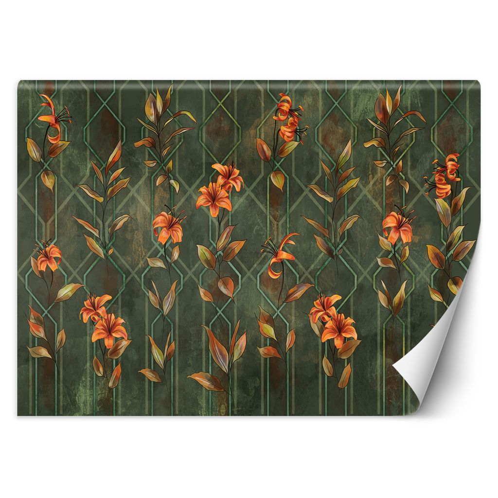 Lilien Blumen Pflanzen Textur FOTOTAPETE 250x175 cm VLIES Tapete Wandtapete Wandbilder Wanddekoration Design Wohnzimmer Schlafzimmer Flur Büro Kü...