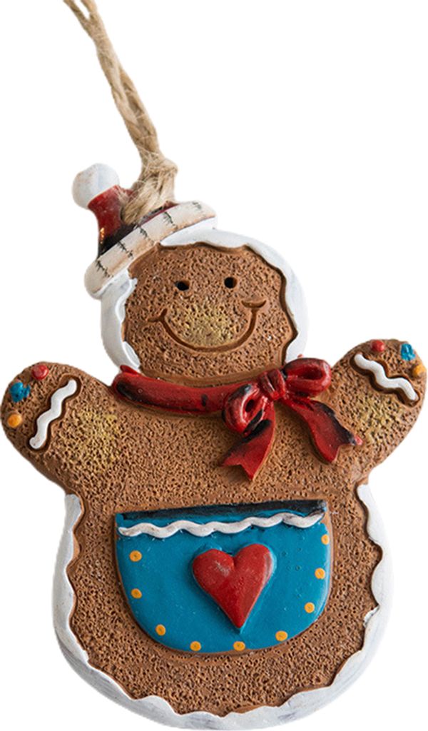 Weihnachten Harz Lebkuchen Mann Ornament Entzückende mit Hängen Lanyard Weihnachten Weihnachten Baum Dekoration Anhänger E