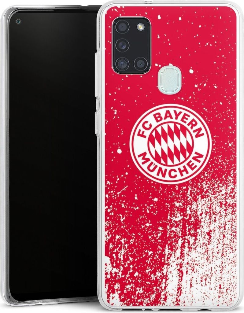 DeinDesign Handyhülle für Samsung Galaxy A21s Silikon Hülle Case Smartphone Schutzhülle FC Bayern München FCB Offizielles Lizenzprodukt