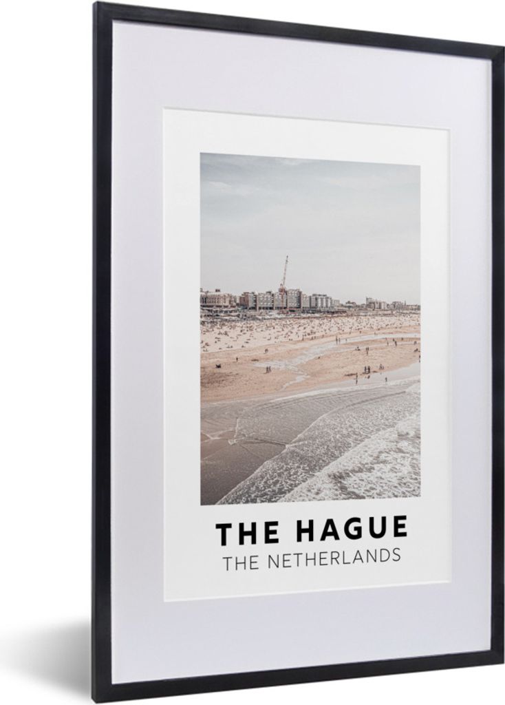 MuchoWow Gerahmtes Poster Niederlande - Den Haag - Scheveningen 40x60 cm - Poster mit Schwarzem Bilderrahmen Wandposter Rahmen Foto Bilder - Post...