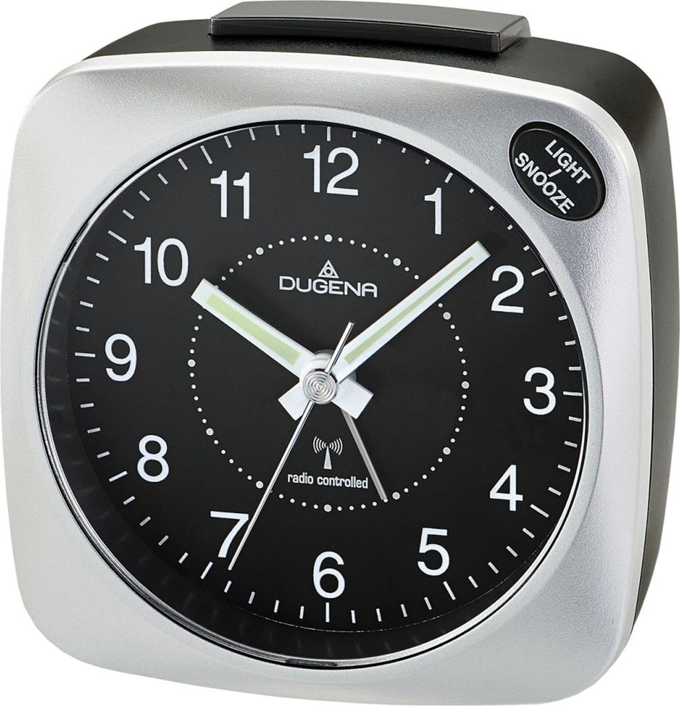 DUGENA 4460606 Wecker Funkwecker Alarm Analog schwarz Produktbild 