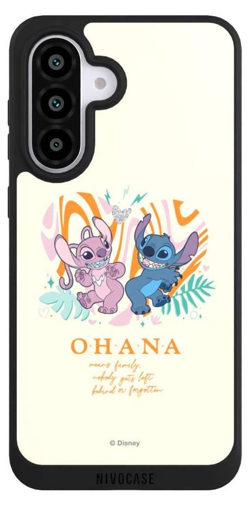 NIVOCASE Handyhülle für Samsung Galaxy A56 5G Hülle NIVOpure Case Schwarz Disney Offizielles Lizenzprodukt Lilo & Stitch