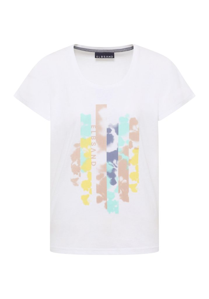 Elbsand Damen T-Shirt Grima – Loose Fit Kurzarmshirt, Rundhals, Weiß, Größe S