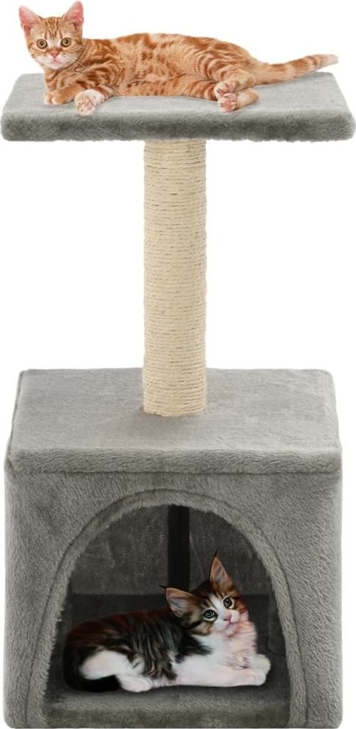 Eleganter Katzen-Kratzbaum Sisal 55 cm Grau GermanyMöbel 31514 - Tierbedarf