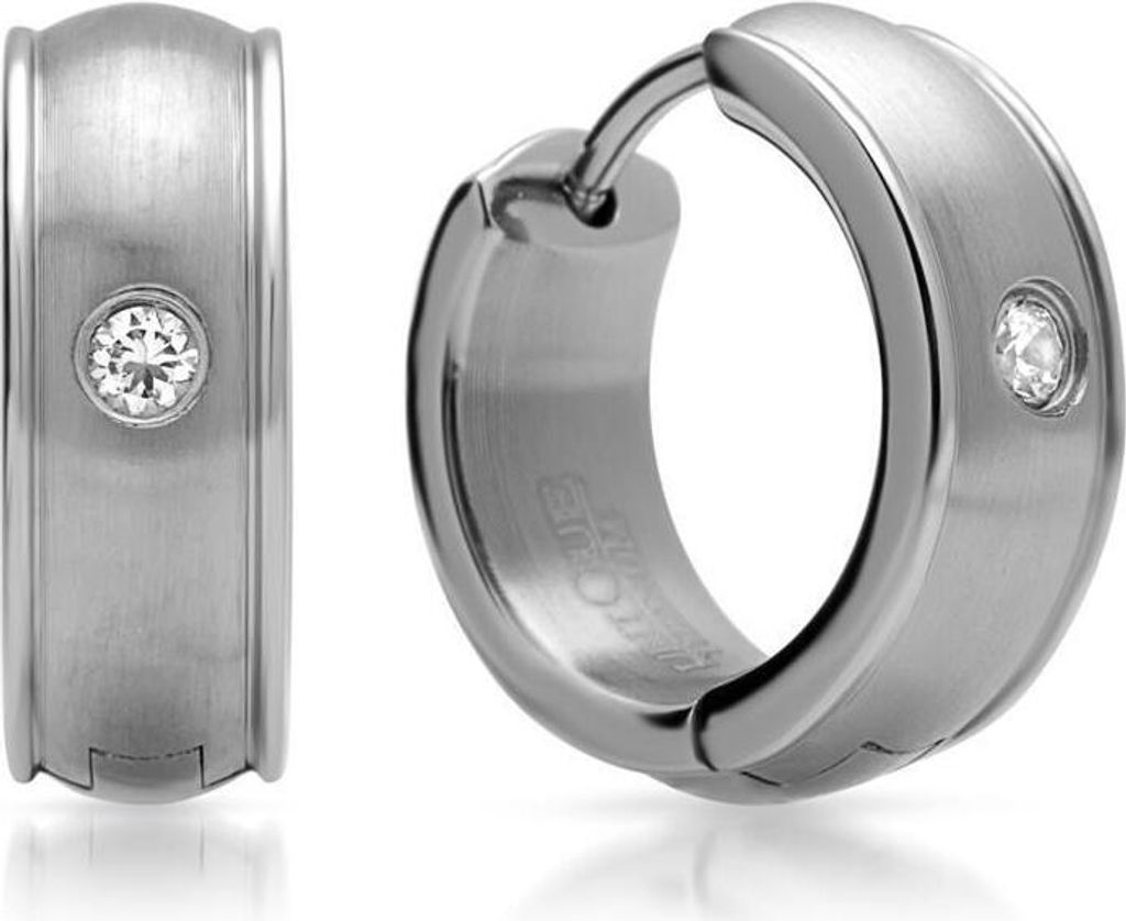 Unique Titancreolen teilmattierte Oberfläche mit Stein Produktbild 