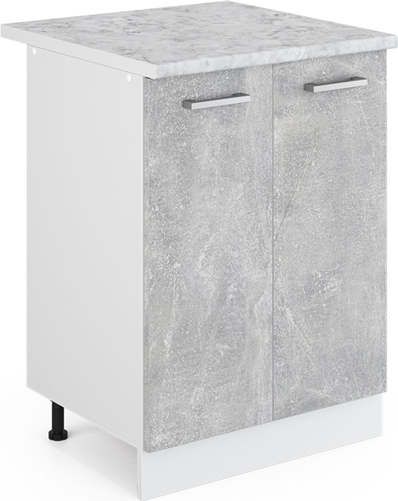 Unterschrank Vicco R-Line Beton 60 cm mit Türen, mit Arbeitsplatte, Model 41730