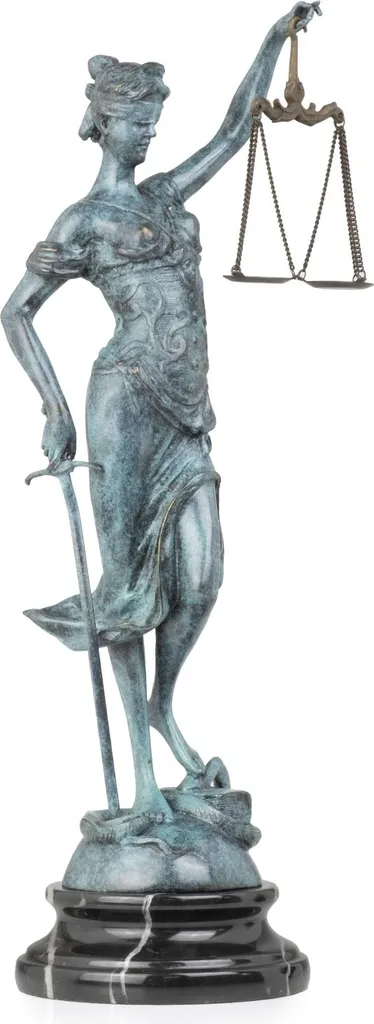 Statue Justitia en bronze peint 2,9 kg - Figurine historique Moritz 40 cm