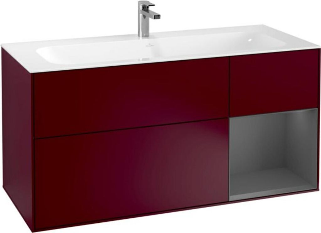 V&B Waschtischunterschrank Wandbeleuchtung Finion 119,6x59,1cm, Reg re Anthrac. m, Peo m