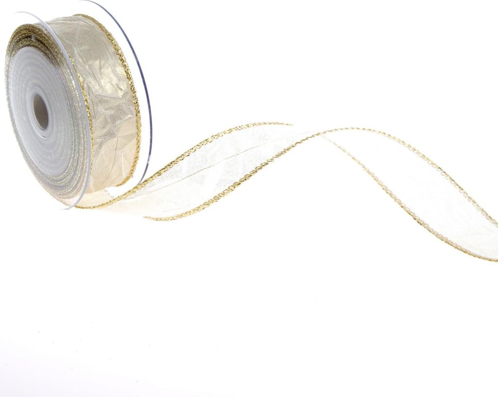 Metallic-Crash - creme/gold - 25mm - 10m - 92225 52