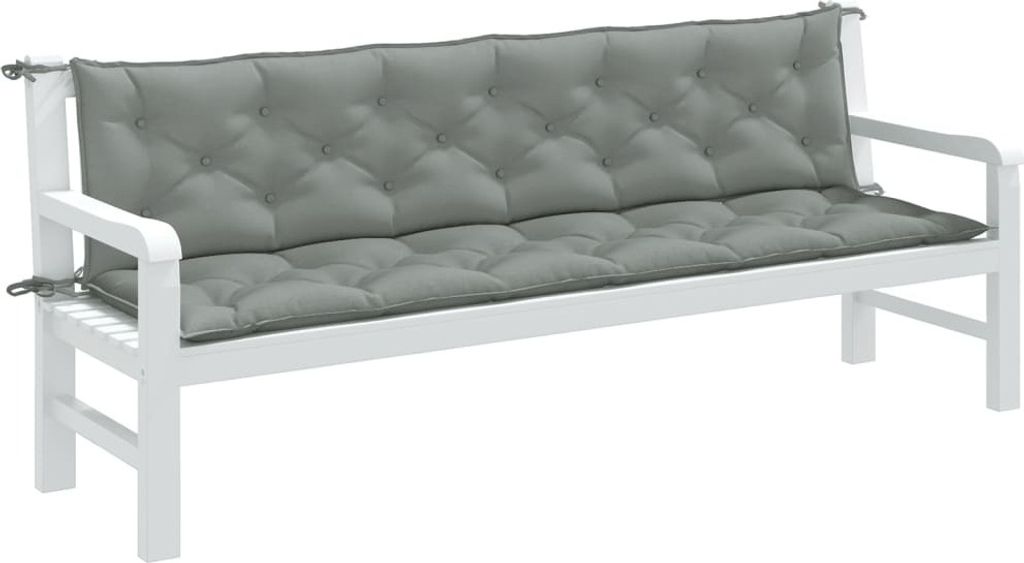 Design Gartenbank-Auflagen 2 Stk. Melange Hellgrau 200x50x7 cm Stoff, Klassische Sofas 2024 Neu
