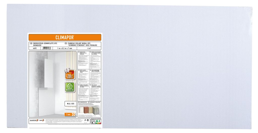 Climapor Energiespar-Dämmplatte grundiert 7 mm - 4 Pack (= Produktbild 