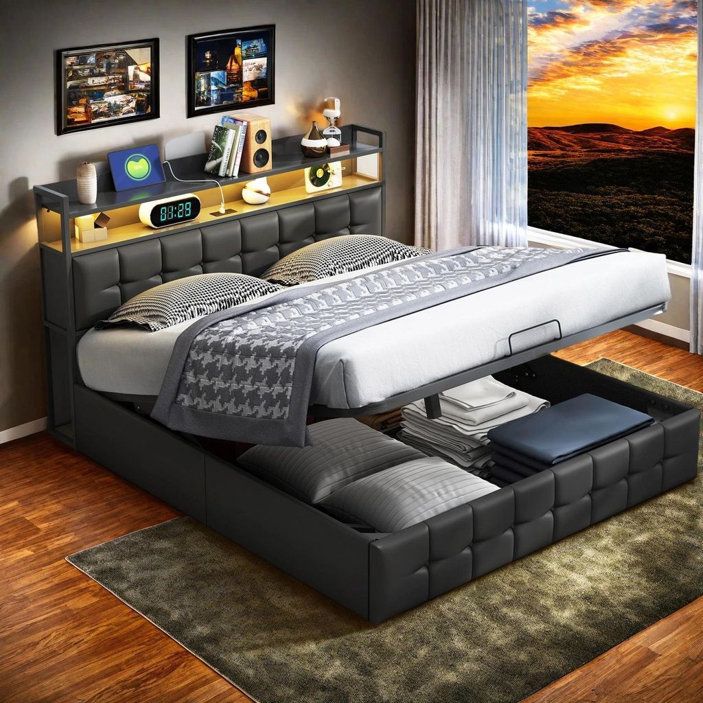 Letto imbottito INONEFT, modello boxspring, 160x200 cm, con Immagine del prodotto 
