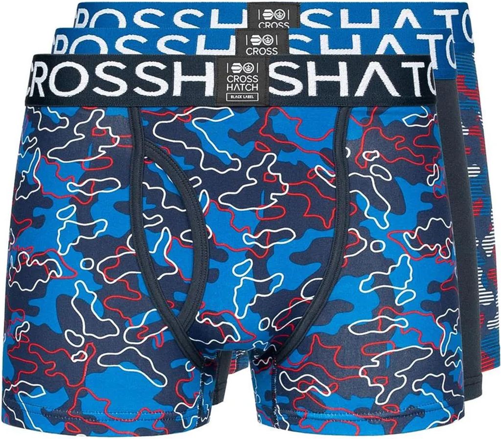 Crosshatch - "Linamo" Boxershorts für Herren, Offene Fliege BG2171 (S) (Blau)