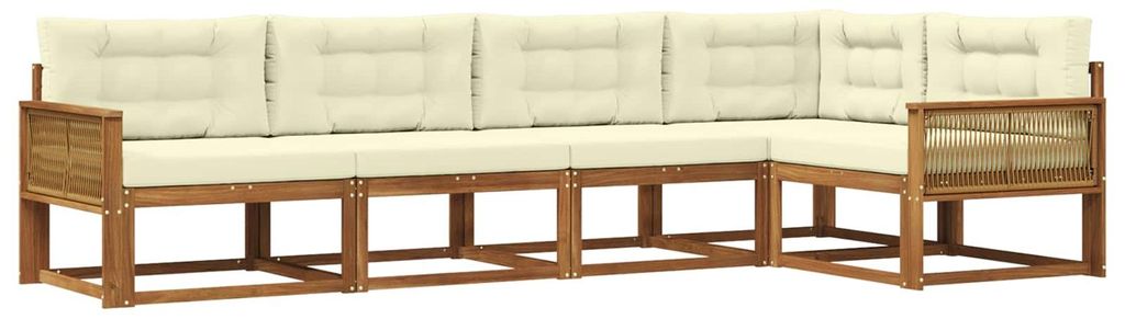 vidaXL Outdoor-Sofagarnitur 5 pcs Natur und Creme