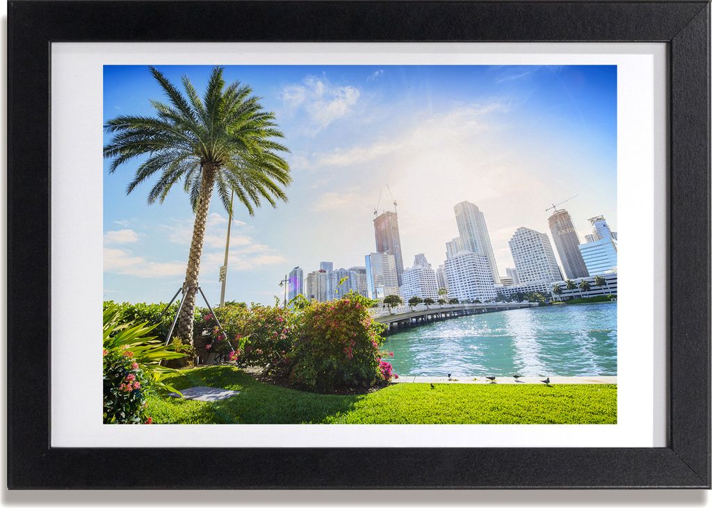 Bild 30x20 MDF-Rahmen, Wandkunst Miami USA