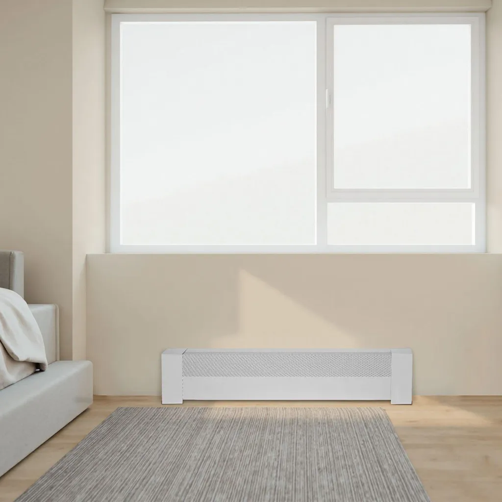 Grille de radiateur robuste en acier blanc Basic - Format 916x80 mm - 8