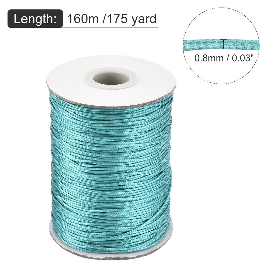 Gewachster Faden 0,8 mm gewachster Polyesterfaden 160 m Wachsschnur fš¹r Armbandherstellung, Halsketten, Perlen, Schmuckherstellung und Basteln (...