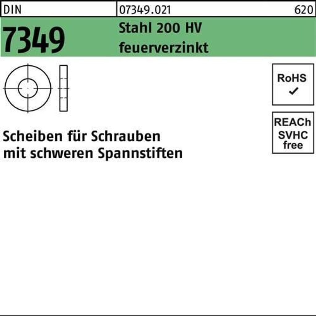 Reyher Scheiben DIN 7349 St. 200 HV 10,5 tZn (100 Stück)
