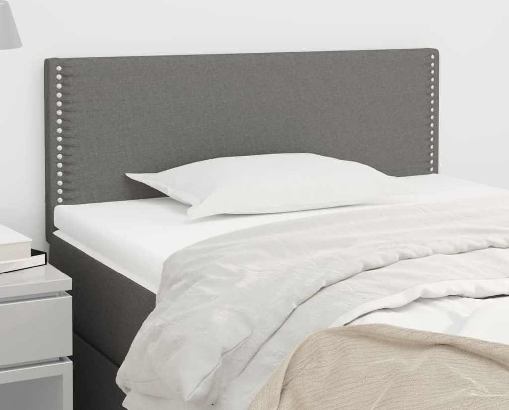 The Living Store Kopfteil Dunkelgrau 100x5x78/88 cm Stoff