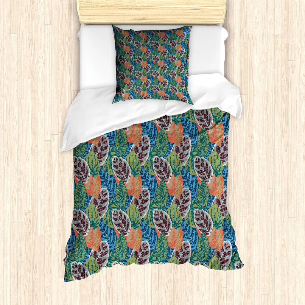 Offerta Set Copripiumino ABAKUHAUS Singolo 135x200 Antiacaro Piante Grasse