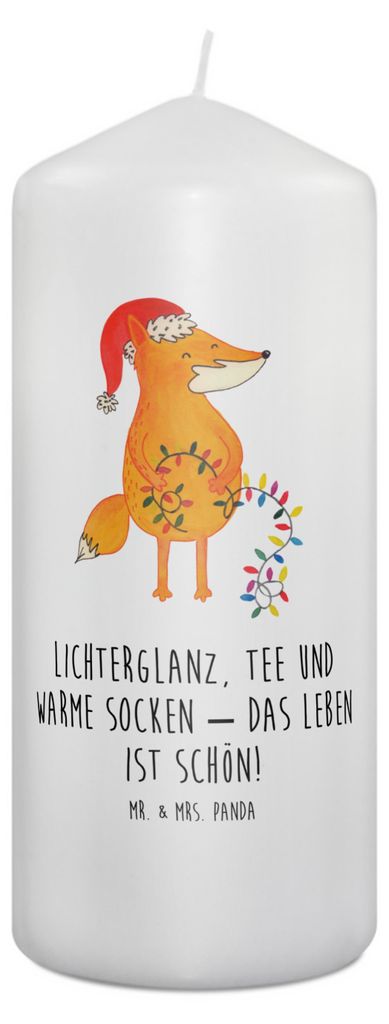 Mr. & Mrs. Panda Kerze Fuchs Weihnachten 19 x 8 cm - Weiß - Produktbild 