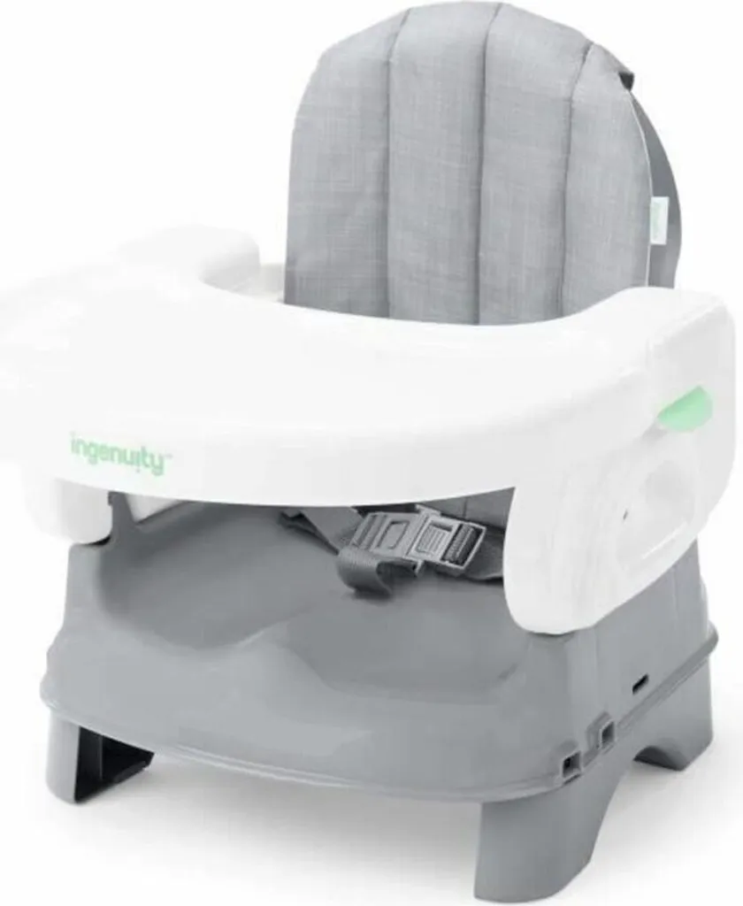 Ingenuity Deluxe Comfort Blanc et Gris - Balancelle Bébé Compacte Evolutive