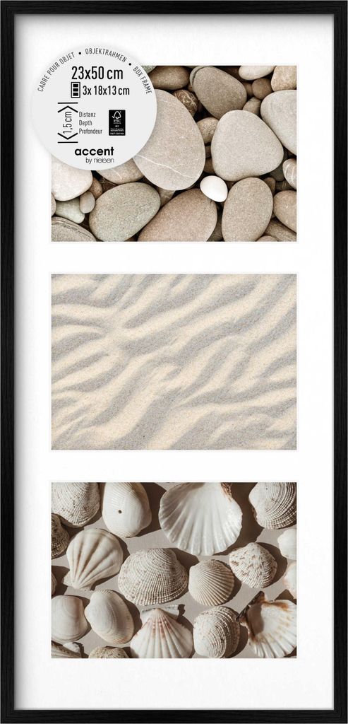 accent by nielsen Holz Bilderrahmen Aura, 23x50 cm, Schwarz