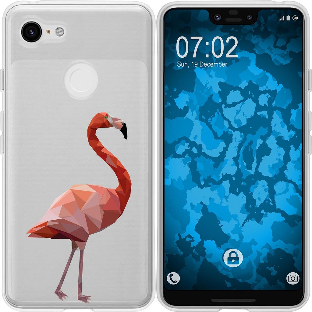 PhoneNatic Case kompatibel mit Google Pixel 3 XL Silikon-Hülle Vektor Tiere Flamingo M2