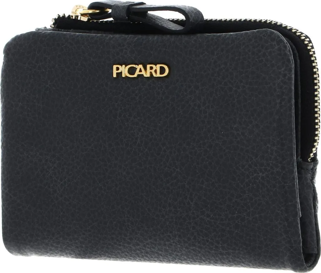 Petit Portefeuille Calico 1 PICARD : Accessoire en Cuir Gris et Noir