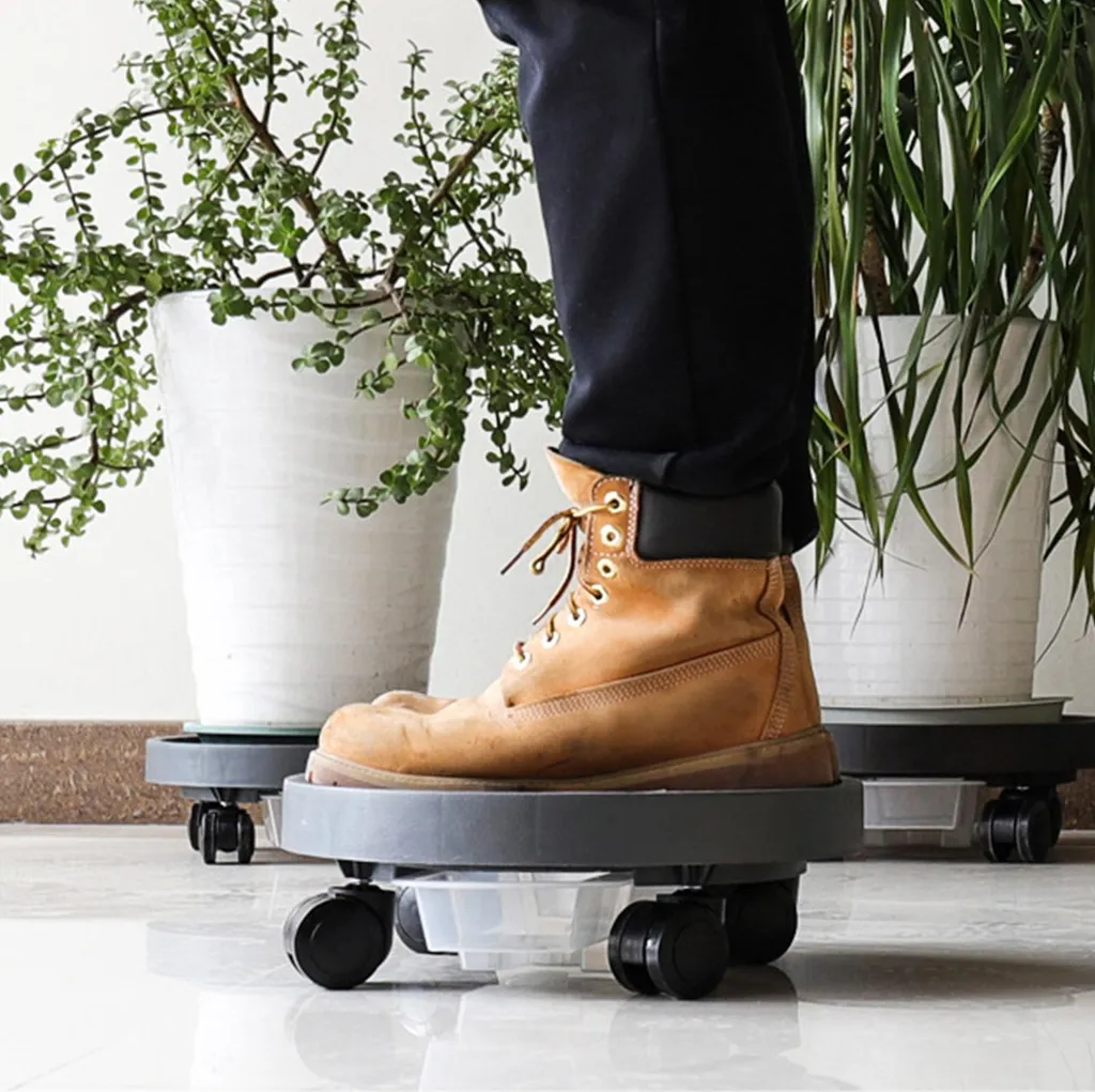Support de Pot de Fleurs Mobile avec Réservoir d'Eau et Roues 360° - 4