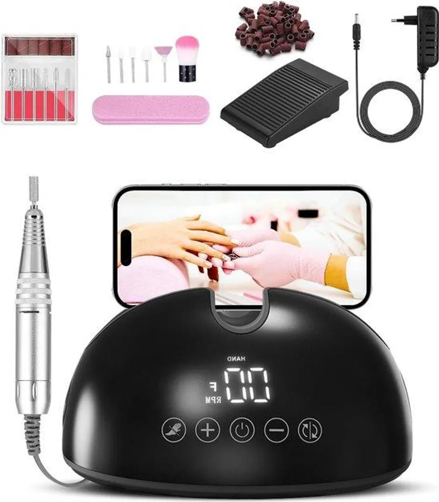 Kit lime à ongles électrique portable 12 en 1 avec vitesse réglable
