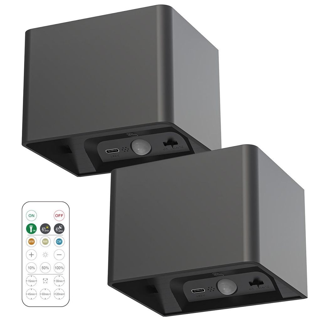 Kabellose LED Wandleuchten mit Bewegungsmelder, dimmbar und Produktbild 