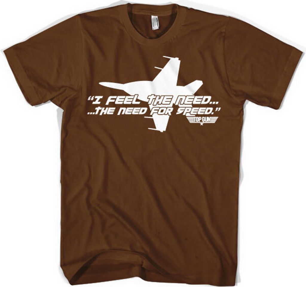 Top Gun - I Feel The Need For Speed T-Shirt - X-Large - Brown