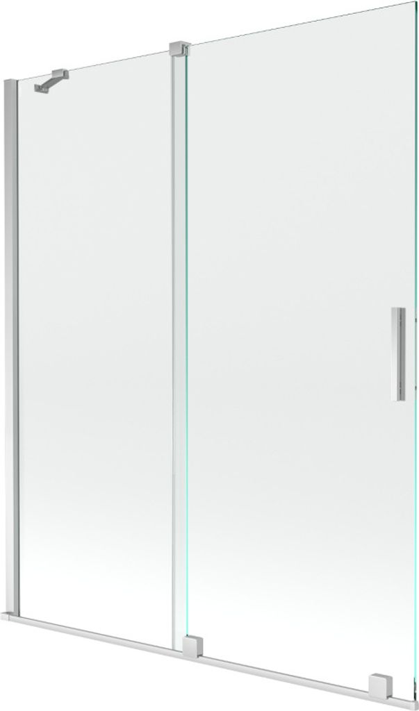 Mexen Velar 2-Flügel-Badewannenwand Regulierbare 140 x 150 cm, transparent, chrom - 896-140-000-01-01