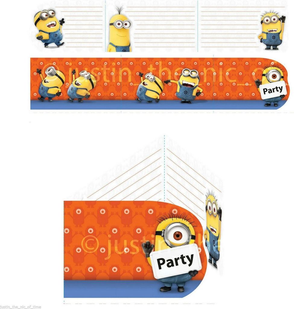 Minions - Einladungen 12er-Pack Set - Karton SG27260 (Einheitsgröße) (Bunt)