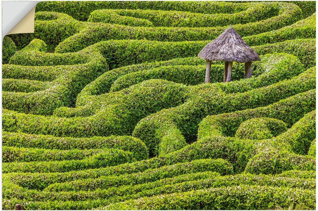 ARTland Wandbild, selbstklebend Labyrinth im Glendurgan Garden, England Größe: 90x60 cm