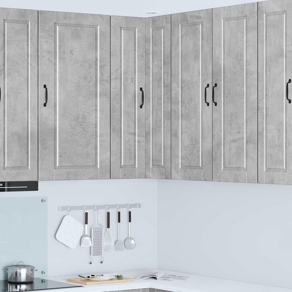 "Schlussverkauf" Küchenschrank/Sideboard - 1 pc - Aufbewahrungsschrank moderne - mit Tür Beton Grau 57x57x100 cm Holzwerkstoff C10686